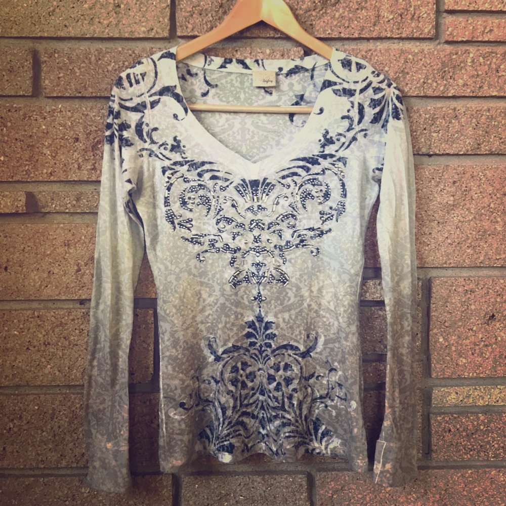 Daytrip Light Green Patterned Long Sleeve - M